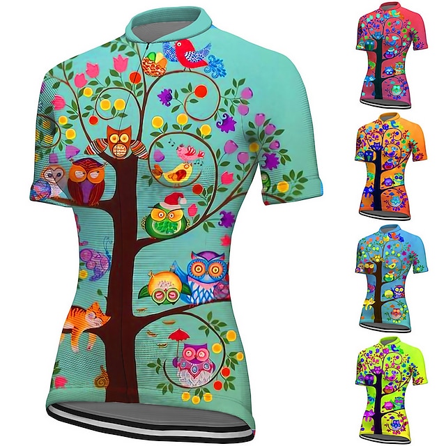  21Grams Women's Cycling Jersey Short Sleeve Bike Top with 3 Rear Pockets Mountain Bike MTB Road Bike Cycling Breathable Moisture Wicking Quick Dry Reflective Strips Yellow Red Blue Graphic Sports