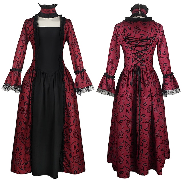  Gothique Rococo Victoriens Epoque Médiévale Costume de fête Robe de Soirée Robe de bal Princesse Femme Mascarade Soirée Robe