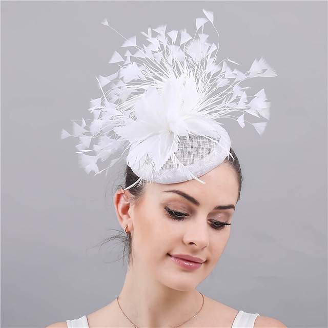  Fascinateurs Sinamay Mariage Derby kentucky cocktail Mode Mariage Avec Plume Casque Couvre-chef