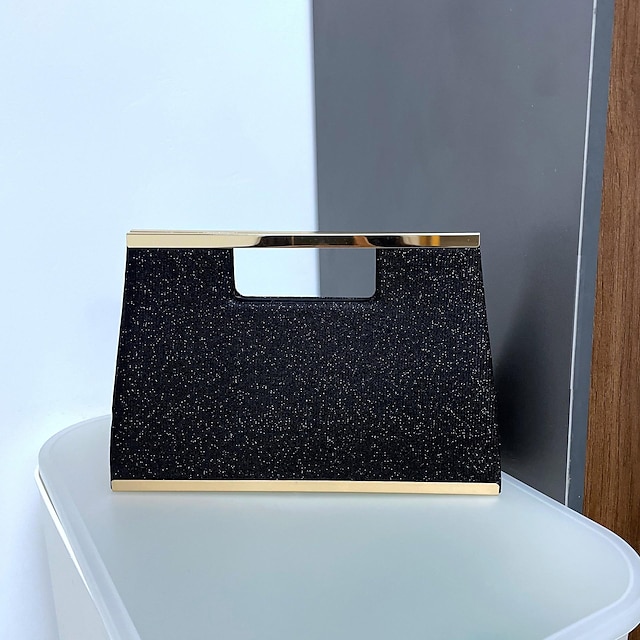  Women's Clutch Evening Bag Clutch Bags Synthetic Party Bridal Shower Holiday Breathable Durable Solid Color Silver Black Gold