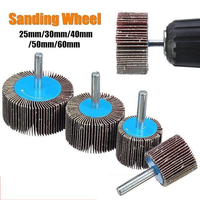  5pcs 25/30/40/50/60mm Sanding Flap Wheel Polishing Grinding Accessories Tool Disc For Rotary Tool