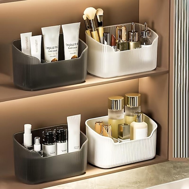  caixa de armazenamento de cosméticos, prateleiras de organizador de mesa, recipiente de maquiagem
