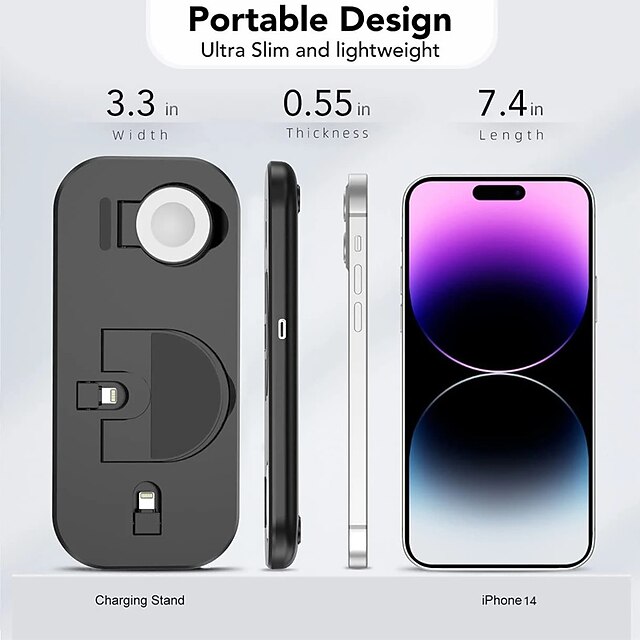  محطة شحن 15 W انتاج الطاقة محطة شحن لاسلكية 3 في 1 لأجهزة متعددة الحماية الأمنية من أجل الهاتف الجوال Apple Watch Ultra 8 7 6 5 4 SE2 Airpods 3 2 Pro 2