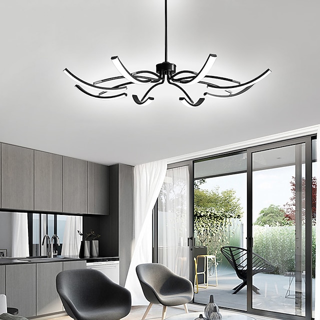  led hanglamp dimbaar spoetnik ontwerp verstelbare geometrische vormen inbouw plafondlampen 8-lichts 100cm hangende kroonluchters voor woonkamer eetkamer keuken 110-240v