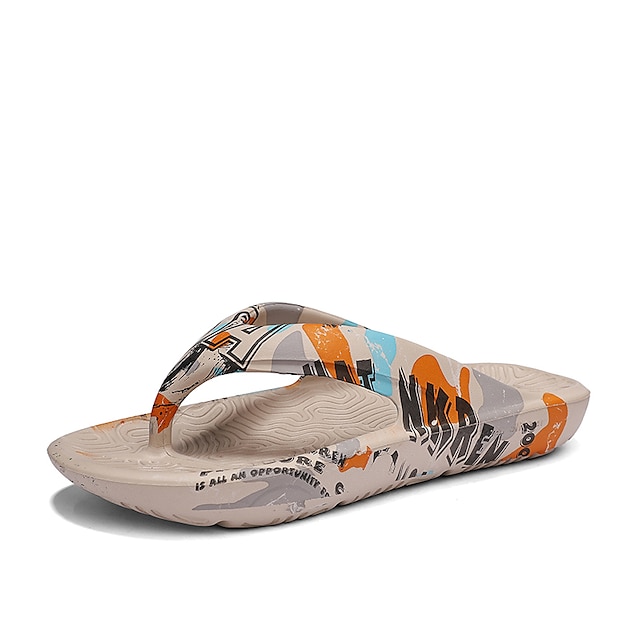  Men's Slippers & Flip-Flops Flip-Flops Casual Beach Daily Walking Shoes EVA(ethylene-vinyl acetate copolymer) Breathable Booties / Ankle Boots Black White Beige Summer