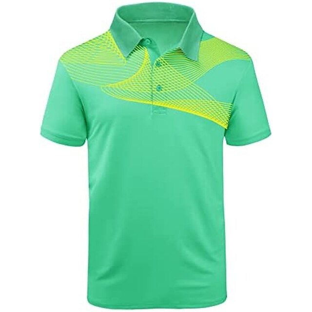 Men's Polo Shirt Golf Shirt Graphic Prints Geometry Linear Turndown ...