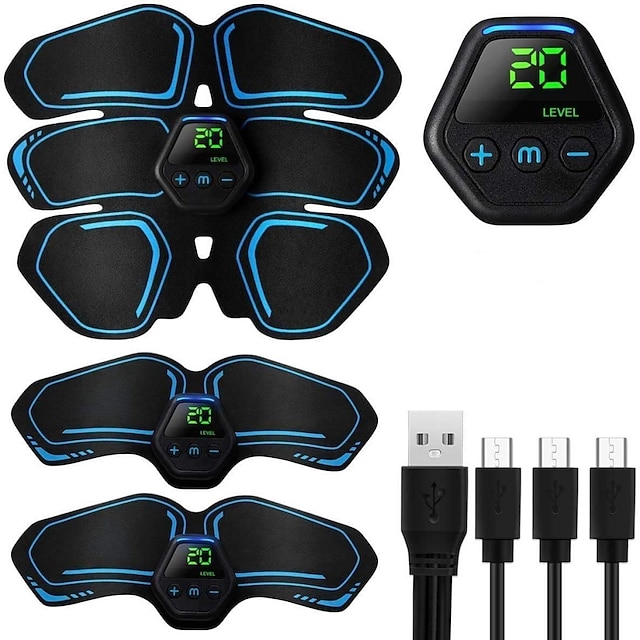  USB abs estimulador tóner muscular mujeres hombres brazos piernas entrenador entrenador tóner cinturón de entrenamiento abdominal