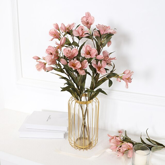 3PC artificial flowers and plants decoration simulation beautiful orchid branch is suitable for home restaurant office indoor DIY vase desktop decoration