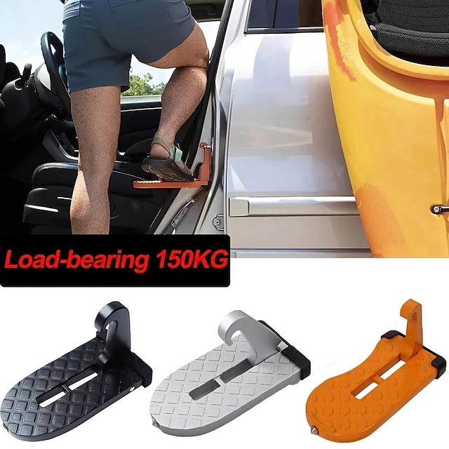  Foldable Car Roof Rack Step Car Door Step Multifunction Universal Latch Hook Foot Pedal Aluminium Alloy Safety Car Accessories
