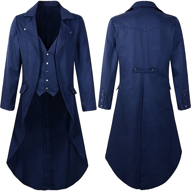 Punk & Gothic Medieval Steampunk 17th Century Coat Tuxedo Trench Coat ...