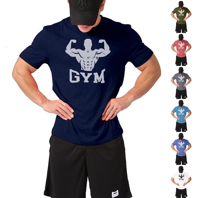 Men's Workout Shirt Running Shirt Short Sleeve Tee Tshirt Athletic
