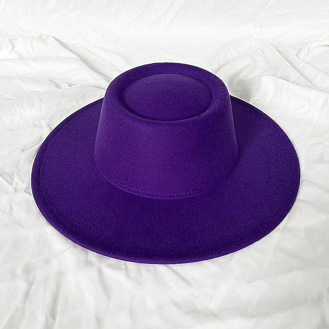 hattar ull akryl fedora kentucky derby hatt formell bröllopscocktail royal astcot enkel med ren färg huvudbonader huvudbonader