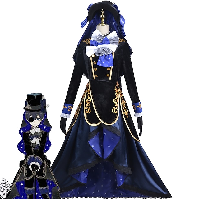  Ihlette Fekete Butler Ciel Phantomhive Anime Szerepjáték jelmezek Japán Cosplay öltönyök Jelmez Kompatibilitás Női