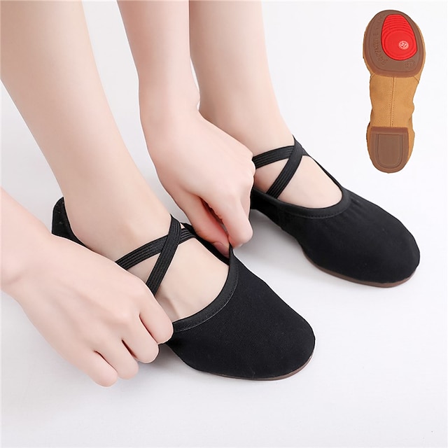  sun lisa scarpe da balletto da donna scarpe da ballo allenamento prestazioni pratica tacco tacco spesso suola in gomma lacci fascia elastica per adulti nero