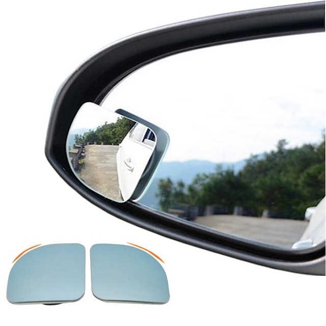  Miroir d'angle mort sans cadre de voiture 2 pièces miroir d'angle mort universel grand angle à 360 degrés