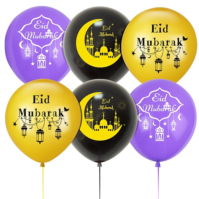  ramadan festival 10 pezzi eid mubarak partito palloncino palloncino in lattice da 12 pollici eid mubarak festa festa decorazione musulmano