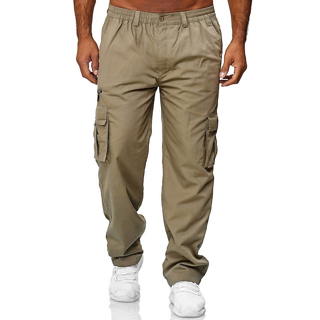  Bărbați Pantaloni Cargo Pantaloni cargo Pantaloni de lucru Talie elastică Multi Buzunare Picior drept Simplu Muncă Amestec Bumbac Simplu Casual Bleumarin Verde Militar