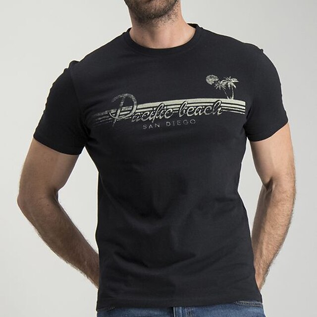 Men's Plus Size Big Tall T shirt Tee Tee Crewneck Black Short Sleeves Outdoor Going out Print Graphic Prints Clothing Apparel Cotton Blend Streetwear Stylish Casual2