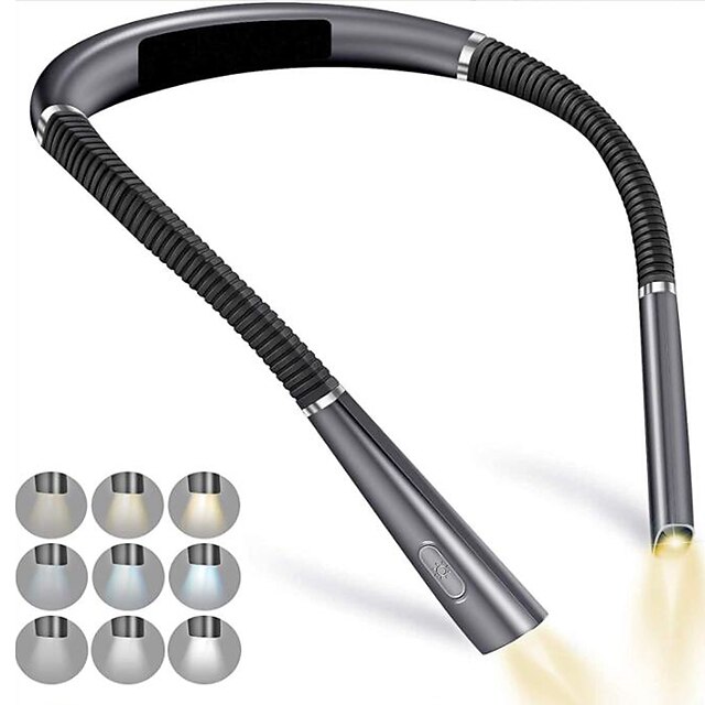 LED Neck Reading Lights Novelty Flexible Neck Lights Handsfree Book Light Hanling Read Lamp Portable USB Rechargeable Book Lighting2