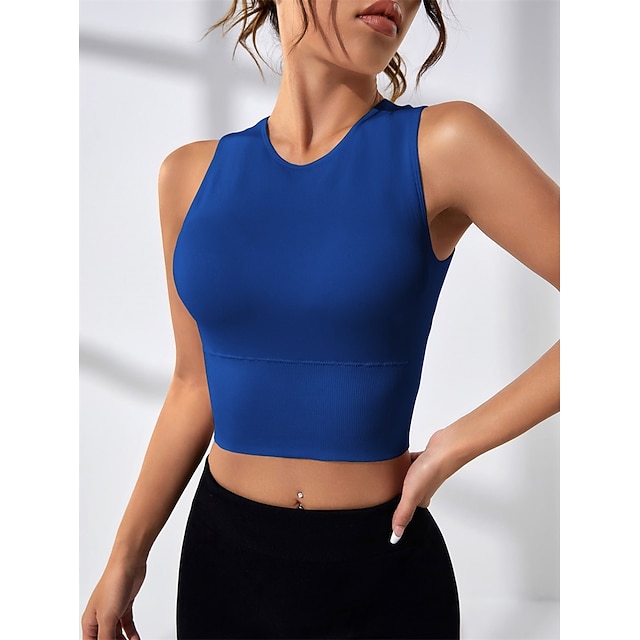 Women's Sports Bra High Support Open Back Removable Pad Solid Color