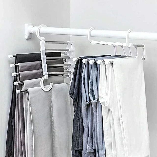 Foldable Hangers for Clothes Hanging Multi-Layer Multi Purpose Pant ...