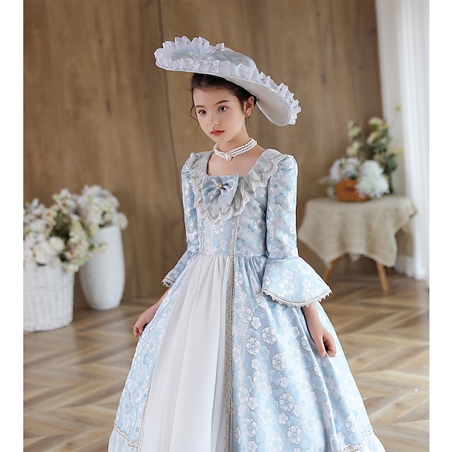  Gothic Rococo Vintage Inspired Medieval Dress Masquerade Flower Girl Dress Prom Dress Princess Shakespeare Girls' Ball Gown Halloween Wedding Party Wedding Guest Dress