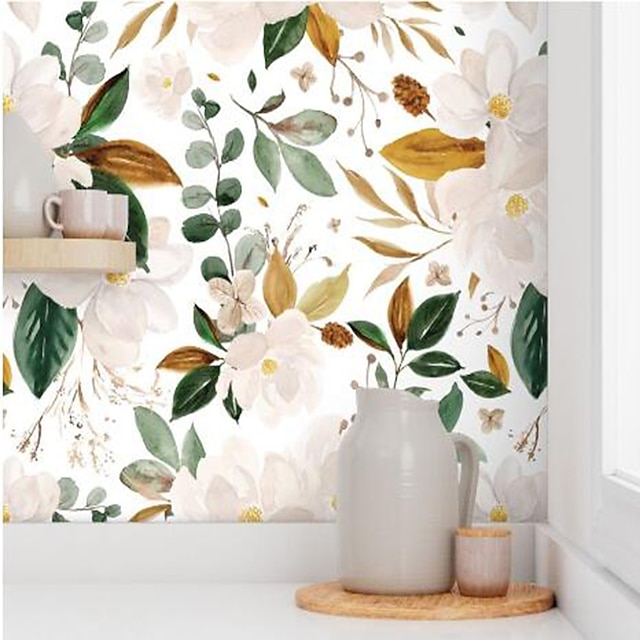  Papéis de parede legais papel de parede de flores mural de parede paisagem ciclo cor decoração de casa floral clássico revestimento de parede, material de pvc/vinil papel de parede autoadesivo pano