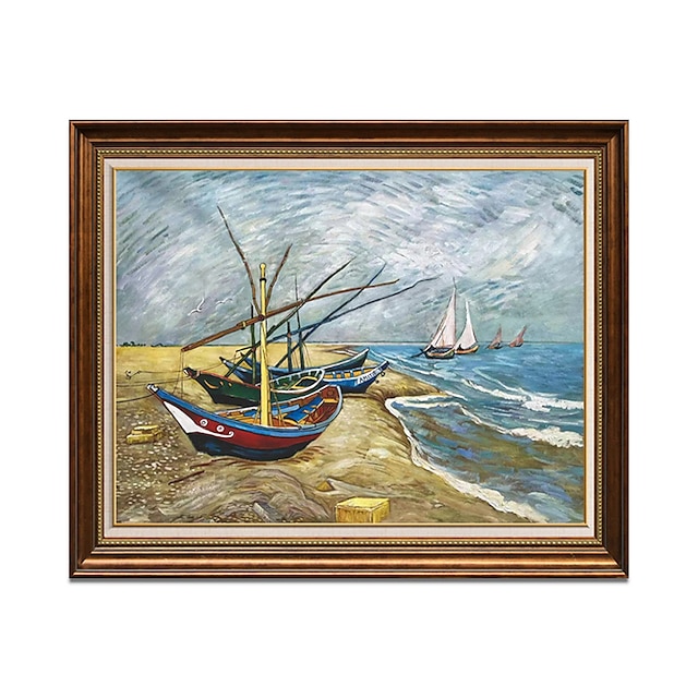  Pintura al óleo hecha a mano lienzo decoración de arte de la pared impresión de van gogh pintura famosa cielo estrellado sobre el ródano para la decoración del hogar pintura enrollada sin marco sin