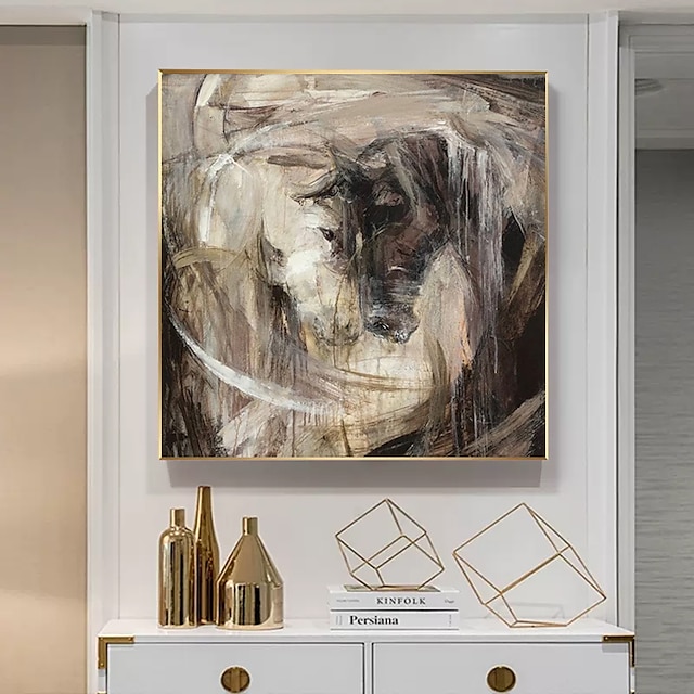  oljemaleri håndlaget stor størrelse maleri håndmalt veggkunst abstrakt hest lerret maleri hjemmedekorasjon dekor ingen ramme maleri kun