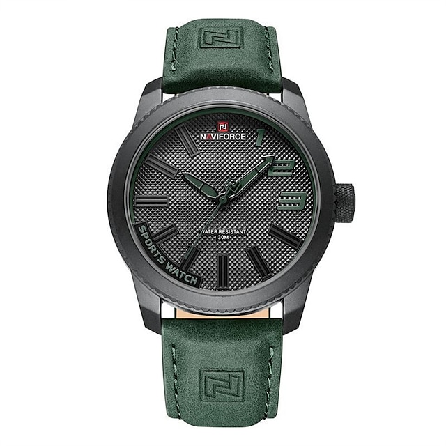 Naviforce мужские кварцевые часы военные спортивные наручные часы для дайвинга водонепроницаемые часы с кожаным ремешком