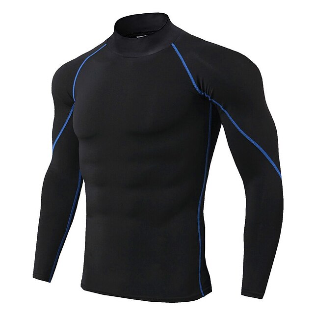 Arsuxeo Men's Compression Shirt Running Shirt StripeTrim Reflective
