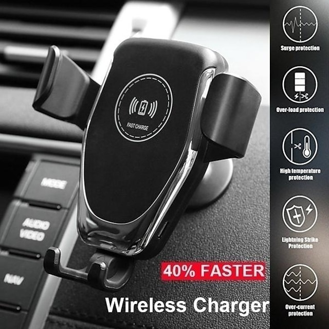  StarFire 2023 New Wireless Charging Car Charger Dock 10W Fast Charger Air Outlet Car Phone Holder Stand for Iphone 14 13 12 11 Pro X Xs Xr 8 Plus Samsung Huawei P40 Pro