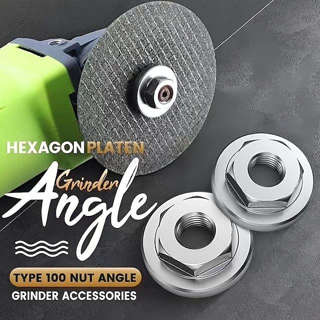  Hexagonal Pressure Plate Flange Nut Set For Angle Grinder 100 Disc Quick Change Locking Nut Quick Release Angle Grinder Accessories