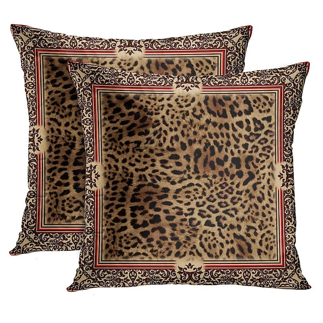  Animal Print Double Side Pillow Cover 2PC Soft Decorative Square Cushion Case Pillowcase for Bedroom Livingroom Sofa Couch Chair