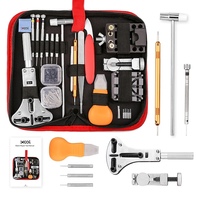  Watch Repair Kit 151 PCS Watch Band Link Removal Tool Spring Bar Tool Set Watch Back Remover Watch Battery Replacement Tool Kit Professional Watch Repair Tools with Carrying Bag User Manual