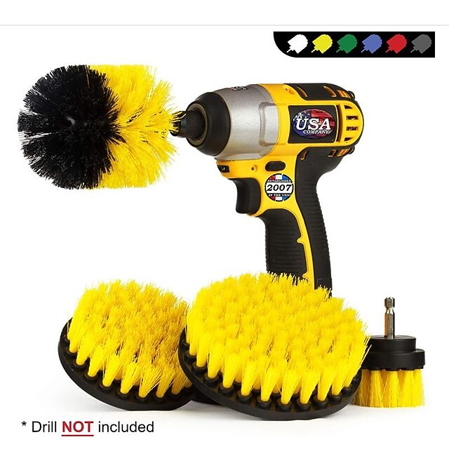 4Pack Drill Brush Power Scrubber Cleaning Brush Extended Long Attachment Set All Purpose Drill