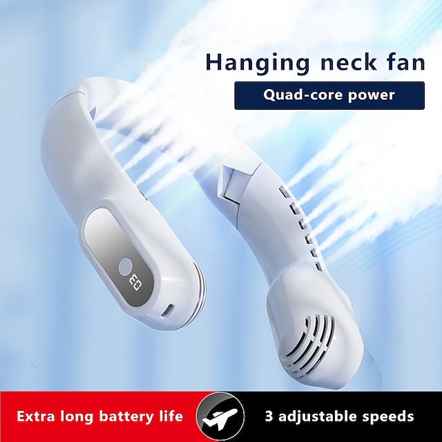  4000mAh Adjustable Hanging NeckFan Blowing Up and Down Poratble Rechargeable Fan Wireless Cooling Ventilador Home Equipment