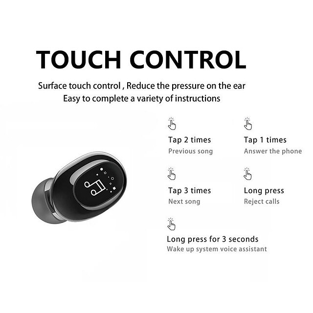  Mini Wireless Bluetooth 5.1 Earphone In Ear Sport Earbuds Handsfree Headset with Mic for All Phone