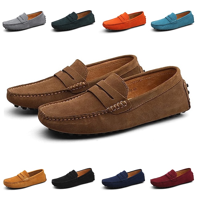  mocasines y zapatos sin cordones para conducir penny para hombre zapatos de gamuza ligeros tallas grandes para caminar mocasines informales para oficina y carrera vino azul real naranja verano primavera