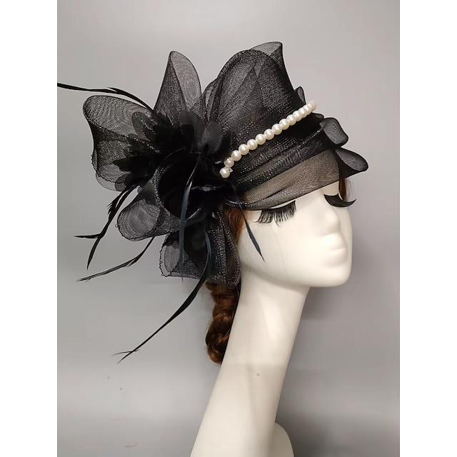 Fascinators Kentucky Derby Hat Headwear Headpiece Feathers Net Veil Hat ...