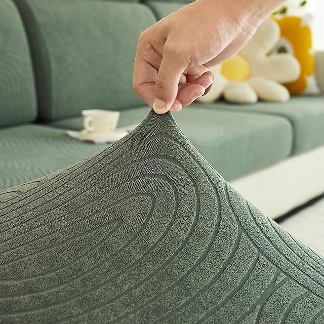  Stretch Sofa Cover Cushion Slipcover Couch Seat Furniture Protector for 3 or 4 Seater, L Sofa, Sectional, Armchair, Loverseat Soft with Elastic Bottom