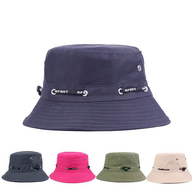 Men's Bucket Hat Black White Polycotton Streetwear Stylish Casual Daily Outdoor clothing Holiday Plain Sunscreen 17
