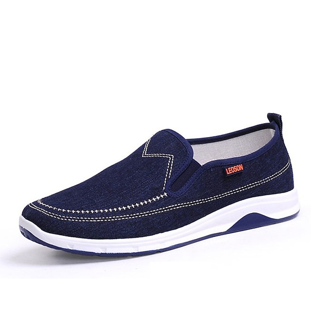  Men's Loafers & Slip-Ons Comfort Shoes Cloth Loafers Sporty Casual Outdoor Daily Canvas Breathable Black Blue Spring Fall