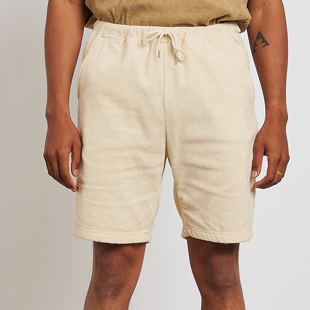  Men's Shorts Linen Shorts Summer Shorts Beach Shorts Drawstring Elastic Waist Plain Comfort Breathable Outdoor Daily Going out Linen / Cotton Blend Fashion Streetwear Black Khaki