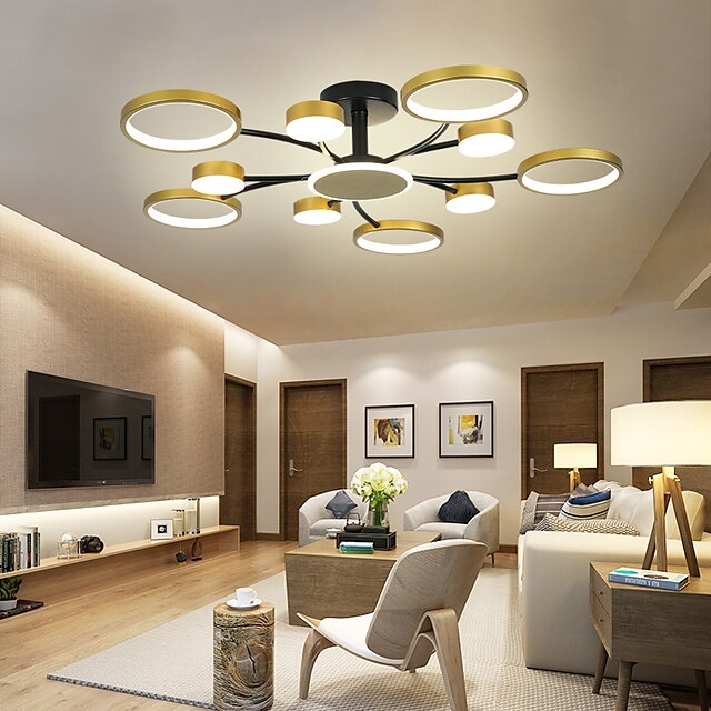  LED Pendant Light Dimmable Sputnik Design Adjustable Geometric Shapes Flush Mount Ceilling Lights 10-Light 39