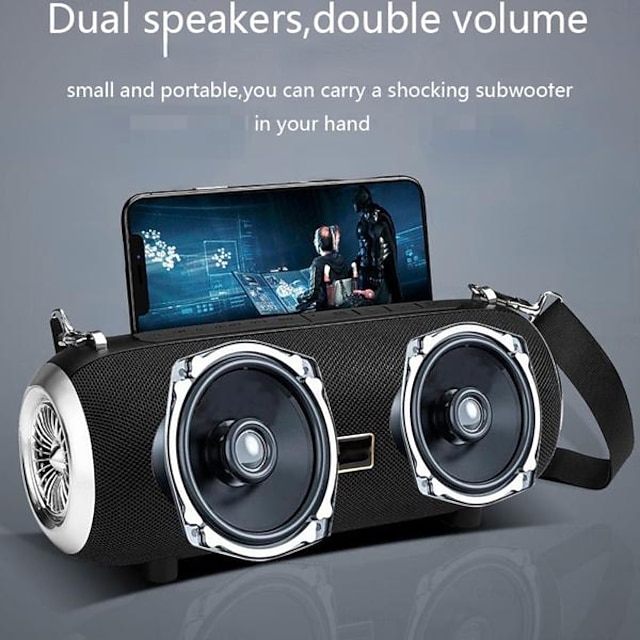  High Power Bluetooth Speaker Stand Wireless Column Outdoor Portable TWS Subwoofer Sport Sound Bar With Phone Holder