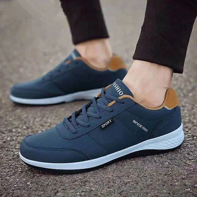 Men's Navy Blue Casual Sports Sneakers | Lightweight Lace-Up Athletic ...