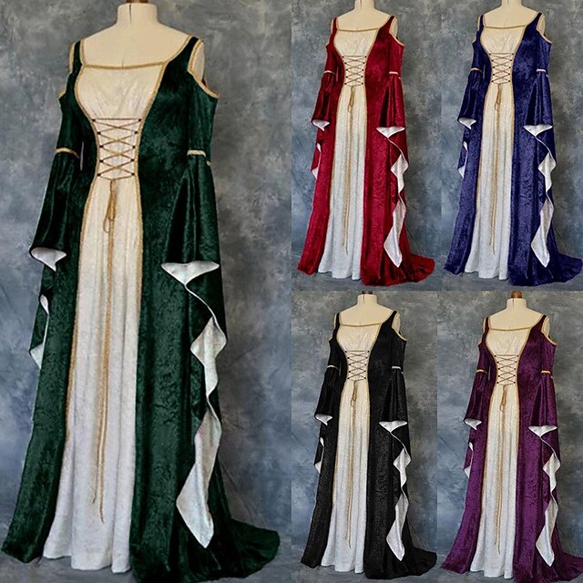 Retro Vintage Medieval Renaissance Dress Viking Elven Valhalla Women's