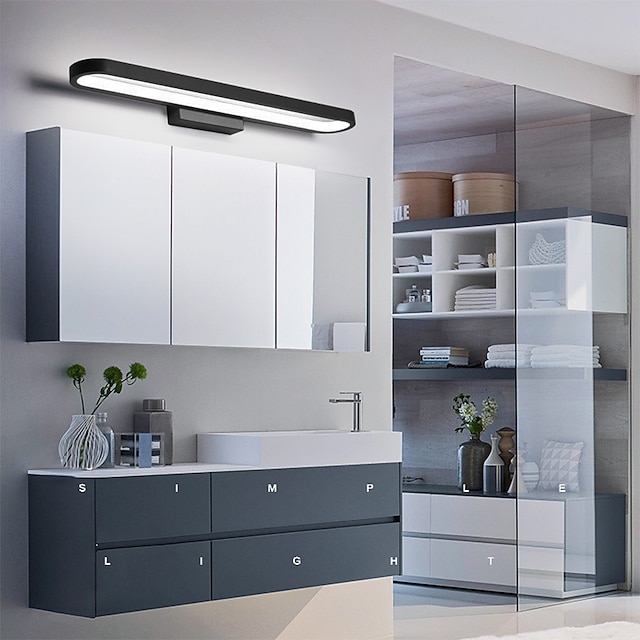  15,6 tommer 23,5 tommer 31,2 tommer moderne og minimalistisk led vegglampe stue soverom bad toalettbord svart kaffespeil frontlampe ac220v ac110v