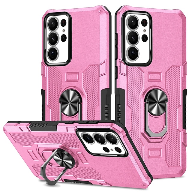  teléfono Funda Para Samsung galaxia S25 S24 S23 S22 S21 FE S21 ultra plus A34 A53 A32 Funda Trasera Marco Antigolpes Soporte para Anillo Protección de grado militar Diseño Geométrico Armadura TPU